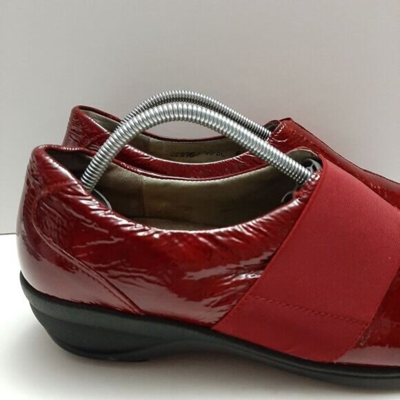 WALDLÄUFER Low Wedge Loafers Red Patent Leather Shoes Sz US 10 - Picture 3 of 16